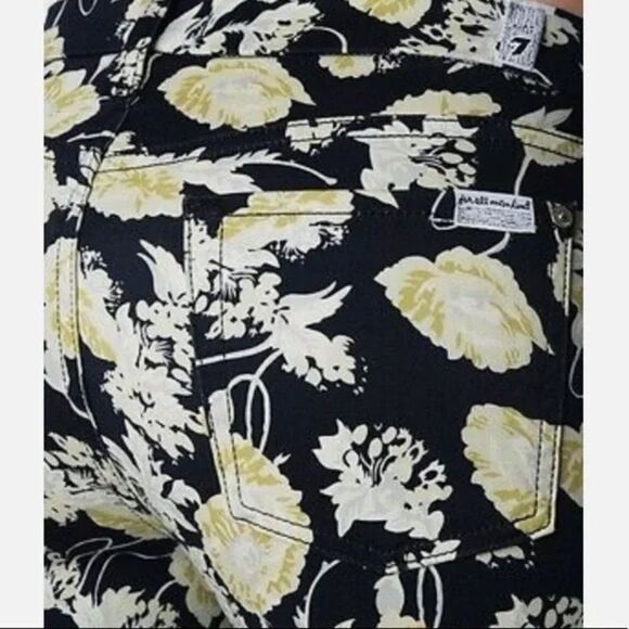 7 FOR ALL MANKIND The Cropped Skinny - Black Floral 26 - Picture 6 of 12